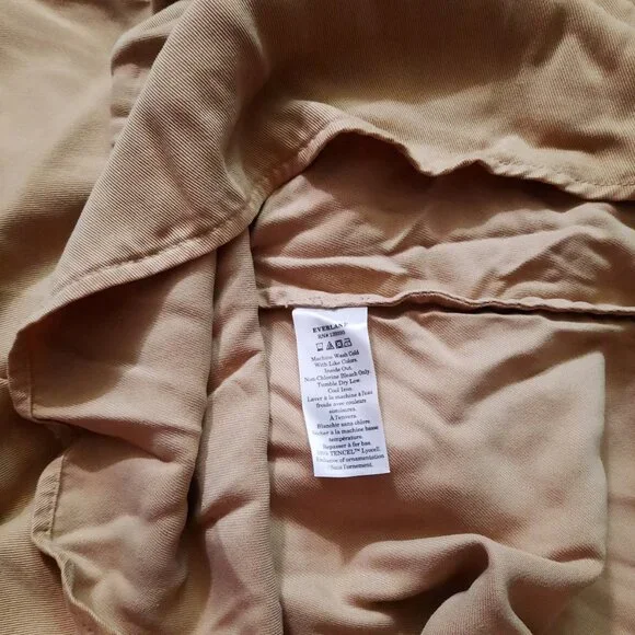 NWOT Everlane The TENCEL™ Puff-Sleeve Dress Tan (Cornstalk) - Size M - Picture 12 of 14